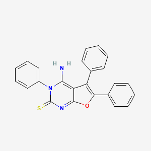 molecular formula C24H17N3OS B2479304 4-imino-3,5,6-triphenyl-1H,2H,3H,4H-furo[2,3-d]pyrimidine-2-thione CAS No. 142274-61-1