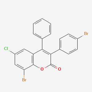 molecular formula C21H11Br2ClO2 B2479312 8-溴-3-(4-溴苯基)-6-氯-4-苯基色满酮-2-酮 CAS No. 331820-98-5