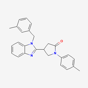 molecular formula C26H25N3O B2479314 4-(1-(3-methylbenzyl)-1H-benzo[d]imidazol-2-yl)-1-(p-tolyl)pyrrolidin-2-one CAS No. 573942-11-7