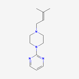 molecular formula C13H20N4 B2479317 2-[4-(3-Methylbut-2-enyl)piperazin-1-yl]pyrimidine CAS No. 2320821-41-6