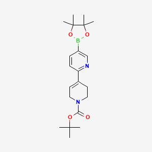 molecular formula C21H31BN2O4 B2479319 4-[5-(4,4,5,5-四甲基-1,3,2-二氧杂硼烷-2-基)-2-吡啶基]-3,6-二氢-2H-吡啶-1-甲酸叔丁酯 CAS No. 1534381-85-5