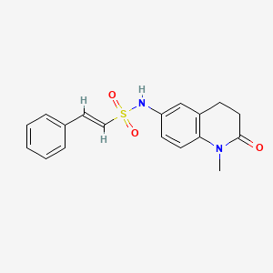 molecular formula C18H18N2O3S B2479320 (E)-N-(1-methyl-2-oxo-1,2,3,4-tetrahydroquinolin-6-yl)-2-phenylethenesulfonamide CAS No. 1331589-94-6
