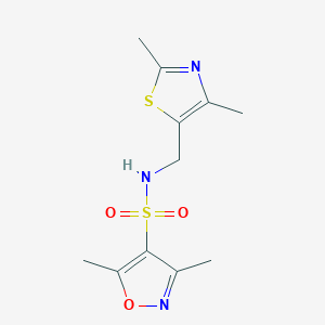molecular formula C11H15N3O3S2 B2479321 N-((2,4-二甲基噻唑-5-基)甲基)-3,5-二甲基异恶唑-4-磺酰胺 CAS No. 1396706-90-3