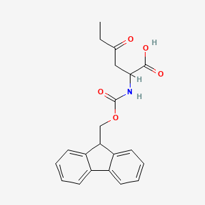 molecular formula C21H21NO5 B2479328 2-({[(9H-fluoren-9-yl)methoxy]carbonyl}amino)-4-oxohexanoic acid CAS No. 1696292-17-7