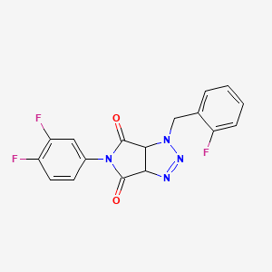 molecular formula C17H11F3N4O2 B2479330 5-(3,4-difluorophenyl)-1-(2-fluorobenzyl)-1,6a-dihydropyrrolo[3,4-d][1,2,3]triazole-4,6(3aH,5H)-dione CAS No. 1008976-98-4