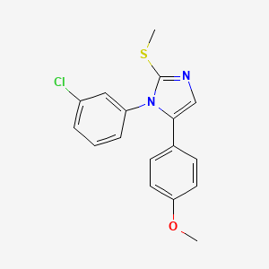 molecular formula C17H15ClN2OS B2479331 1-(3-chlorophenyl)-5-(4-methoxyphenyl)-2-(methylthio)-1H-imidazole CAS No. 1207012-61-0
