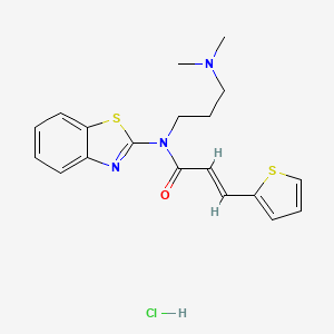 molecular formula C19H22ClN3OS2 B2479332 (E)-N-(苯并[d]噻唑-2-基)-N-(3-(二甲基氨基)丙基)-3-(噻吩-2-基)丙烯酰胺盐酸盐 CAS No. 1217227-10-5