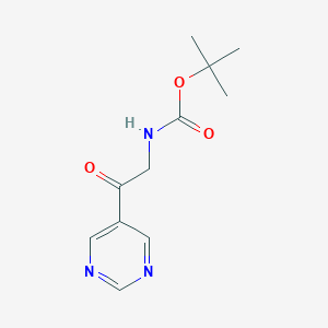 molecular formula C11H15N3O3 B2479333 叔丁基N-(2-氧代-2-嘧啶-5-基乙基)氨基甲酸酯 CAS No. 2008482-17-3