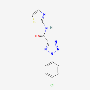 molecular formula C11H7ClN6OS B2479338 2-(4-chlorophenyl)-N-(thiazol-2-yl)-2H-tetrazole-5-carboxamide CAS No. 1396792-16-7