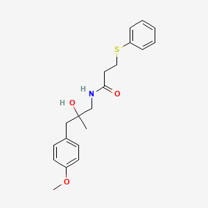 molecular formula C20H25NO3S B2479341 N-(2-hydroxy-3-(4-methoxyphenyl)-2-methylpropyl)-3-(phenylthio)propanamide CAS No. 1396676-20-2