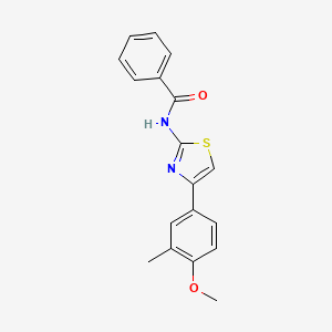 molecular formula C18H16N2O2S B2479342 N-[4-(4-methoxy-3-methylphenyl)-1,3-thiazol-2-yl]benzamide CAS No. 317853-95-5