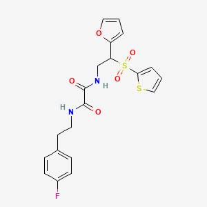 B2479348 N1-(4-fluorophenethyl)-N2-(2-(furan-2-yl)-2-(thiophen-2-ylsulfonyl)ethyl)oxalamide CAS No. 896316-78-2