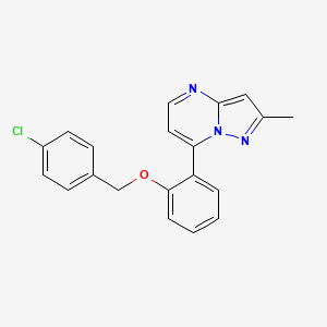 molecular formula C20H16ClN3O B2479353 4-氯苄基2-(2-甲基吡唑并[1,5-A]嘧啶-7-基)苯基醚 CAS No. 439109-56-5