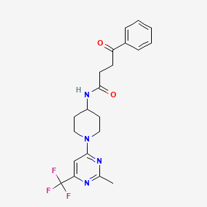 molecular formula C21H23F3N4O2 B2479355 N-(1-(2-甲基-6-(三氟甲基)嘧啶-4-基)哌啶-4-基)-4-氧代-4-苯基丁酰胺 CAS No. 2034348-98-4