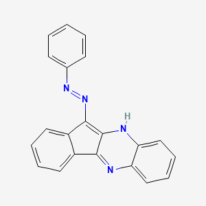 molecular formula C21H14N4 B2479360 (E)-11-(2-phenylhydrazono)-11H-indeno[1,2-b]quinoxaline CAS No. 300814-74-8
