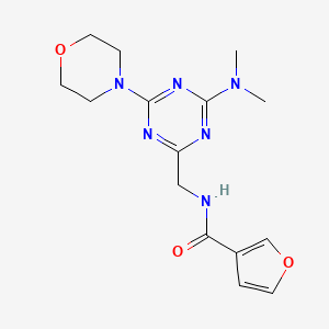 molecular formula C15H20N6O3 B2479369 N-((4-(dimethylamino)-6-morpholino-1,3,5-triazin-2-yl)methyl)furan-3-carboxamide CAS No. 2034408-92-7