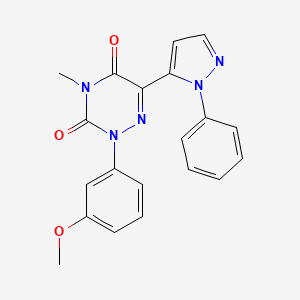 molecular formula C20H17N5O3 B2479389 2-(3-Methoxyphenyl)-4-methyl-6-(1-phenyl-1H-pyrazol-5-yl)-1,2,4-triazin-3,5(2H,4H)-dion CAS No. 321538-29-8