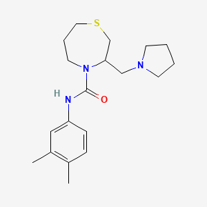 molecular formula C19H29N3OS B2479398 N-(3,4-二甲苯基)-3-(吡咯烷-1-基甲基)-1,4-噻氮杂环-4-甲酰胺 CAS No. 1421516-28-0