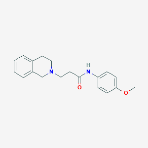 molecular formula C19H22N2O2 B247940 3-(3,4-dihydro-2(1H)-isoquinolinyl)-N-(4-methoxyphenyl)propanamide 