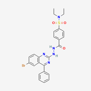 molecular formula C25H24BrN5O3S B2479402 4-(2-(6-溴-4-苯基喹唑啉-2-基)肼羰基)-N,N-二乙基苯磺酰胺 CAS No. 352545-58-5