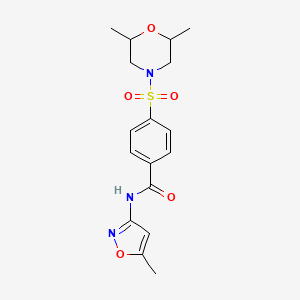 molecular formula C17H21N3O5S B2479405 4-((2,6-二甲基吗啉)磺酰基)-N-(5-甲基异噁唑-3-基)苯甲酰胺 CAS No. 315240-67-6