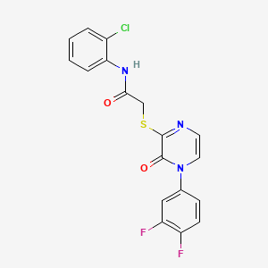 molecular formula C18H12ClF2N3O2S B2479406 N-(2-氯苯基)-2-[4-(3,4-二氟苯基)-3-氧代吡嗪-2-基]硫代乙酰胺 CAS No. 899759-75-2