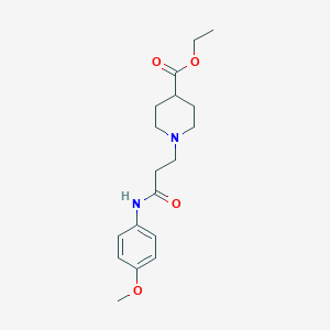 molecular formula C18H26N2O4 B247941 Ethyl 1-{3-[(4-methoxyphenyl)amino]-3-oxopropyl}piperidine-4-carboxylate 
