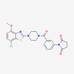 B2479411 1-(3-(4-(7-Chloro-4-methoxybenzo[d]thiazol-2-yl)piperazine-1-carbonyl)phenyl)pyrrolidine-2,5-dione CAS No. 886954-15-0