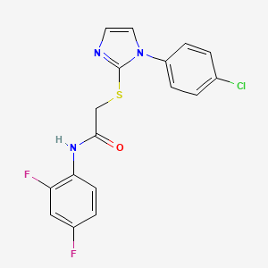 molecular formula C17H12ClF2N3OS B2479412 2-[1-(4-氯苯基)咪唑-2-基]硫代-N-(2,4-二氟苯基)乙酰胺 CAS No. 688337-24-8