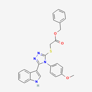 B2479414 benzyl 2-{[5-(1H-indol-3-yl)-4-(4-methoxyphenyl)-4H-1,2,4-triazol-3-yl]sulfanyl}acetate CAS No. 946330-07-0