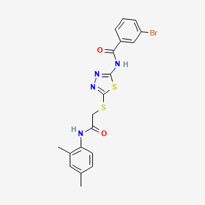 molecular formula C19H17BrN4O2S2 B2479426 3-溴-N-[5-[2-(2,4-二甲苯胺基)-2-氧代乙基]硫代-1,3,4-噻二唑-2-基]苯甲酰胺 CAS No. 392295-70-4