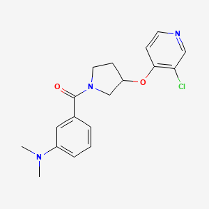molecular formula C18H20ClN3O2 B2479443 (3-((3-Chloropyridin-4-yl)oxy)pyrrolidin-1-yl)(3-(dimethylamino)phenyl)methanone CAS No. 2034432-52-3