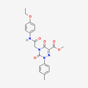 molecular formula C22H22N4O6 B2479446 4-{2-[(4-乙氧基苯基)氨基]-2-氧代乙基}-2-(4-甲苯基)-3,5-二氧代-2,3,4,5-四氢-1,2,4-三嗪-6-甲酸甲酯 CAS No. 1993148-88-1