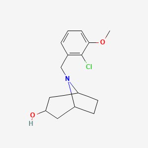 molecular formula C15H20ClNO2 B2479449 (1R,5S)-8-(2-chloro-3-methoxybenzyl)-8-azabicyclo[3.2.1]octan-3-ol CAS No. 2320381-54-0