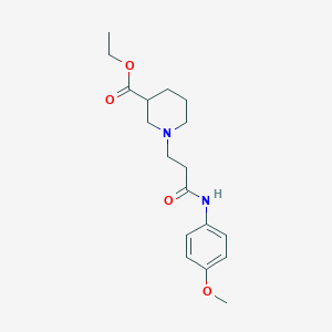 molecular formula C18H26N2O4 B247945 Ethyl 1-[3-(4-methoxyanilino)-3-oxopropyl]-3-piperidinecarboxylate 
