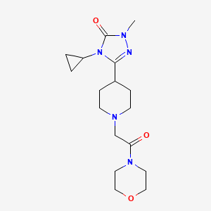molecular formula C17H27N5O3 B2479451 4-cyclopropyl-1-methyl-3-(1-(2-morpholino-2-oxoethyl)piperidin-4-yl)-1H-1,2,4-triazol-5(4H)-one CAS No. 1797586-57-2