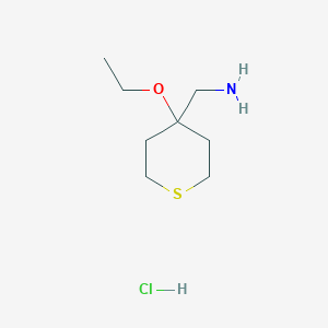 molecular formula C8H18ClNOS B2479457 (4-Ethoxythian-4-yl)methanamine;hydrochloride CAS No. 2416242-92-5