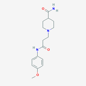 molecular formula C16H23N3O3 B247946 1-[3-(4-Methoxyanilino)-3-oxopropyl]-4-piperidinecarboxamide 