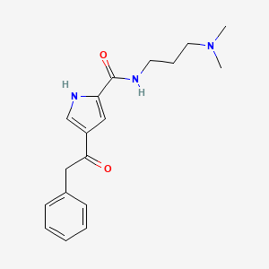 molecular formula C18H23N3O2 B2479462 N-[3-(二甲氨基)丙基]-4-(2-苯基乙酰基)-1H-吡咯-2-甲酰胺 CAS No. 477870-48-7