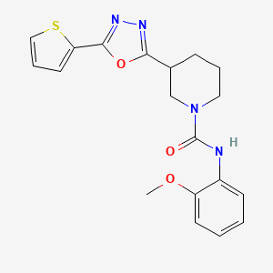 molecular formula C19H20N4O3S B2479467 N-(2-methoxyphenyl)-3-(5-(thiophen-2-yl)-1,3,4-oxadiazol-2-yl)piperidine-1-carboxamide CAS No. 1105228-13-4