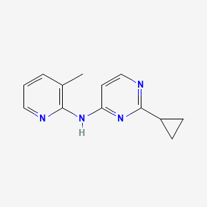 molecular formula C13H14N4 B2479468 2-cyclopropyl-N-(3-methylpyridin-2-yl)pyrimidin-4-amine CAS No. 2195940-60-2