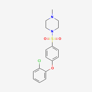 molecular formula C17H19ClN2O3S B2479470 1-{[4-(2-Chlorophenoxy)phenyl]sulfonyl}-4-methylpiperazine CAS No. 606945-35-1