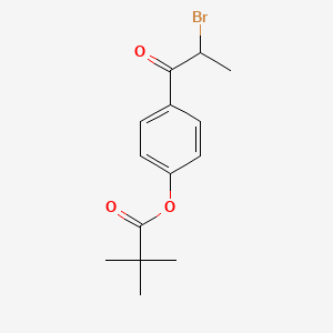 molecular formula C14H17BrO3 B2479473 4-(2-Bromopropanoyl)phenyl 2,2-dimethylpropanoate CAS No. 328933-47-7