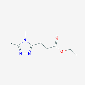molecular formula C9H15N3O2 B2479478 ethyl 3-(dimethyl-4H-1,2,4-triazol-3-yl)propanoate CAS No. 2022606-10-4