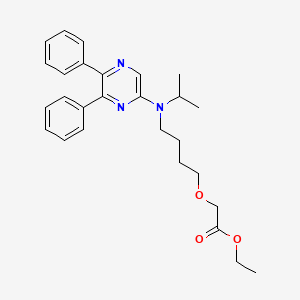 molecular formula C27H33N3O3 B2479490 Ethyl 2-[4-[(5,6-diphenylpyrazin-2-yl)-propan-2-ylamino]butoxy]acetate CAS No. 2287345-22-4