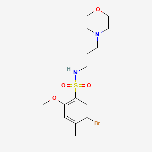 molecular formula C15H23BrN2O4S B2479492 5-bromo-2-methoxy-4-methyl-N-[3-(4-morpholinyl)propyl]benzenesulfonamide CAS No. 825609-20-9