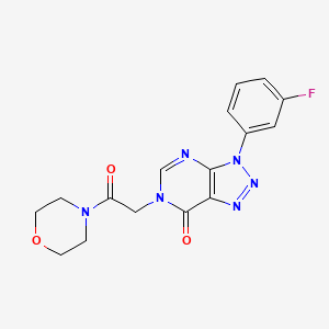 molecular formula C16H15FN6O3 B2479494 3-(3-Fluorophenyl)-6-(2-morpholin-4-yl-2-oxoethyl)triazolo[4,5-d]pyrimidin-7-one CAS No. 872590-48-2