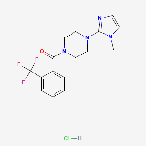 molecular formula C16H18ClF3N4O B2479502 (4-(1-甲基-1H-咪唑-2-基)哌嗪-1-基)(2-(三氟甲基)苯基)甲酮盐酸盐 CAS No. 1331254-98-8