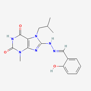 molecular formula C17H20N6O3 B2479505 2-hydroxybenzaldehyde (7-isobutyl-3-methyl-2,6-dioxo-2,3,6,7-tetrahydro-1H-purin-8-yl)hydrazone CAS No. 682776-49-4