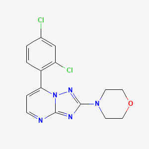 molecular formula C15H13Cl2N5O B2479511 4-[7-(2,4-Dichlorophenyl)-[1,2,4]triazolo[1,5-a]pyrimidin-2-yl]morpholine CAS No. 320415-97-2